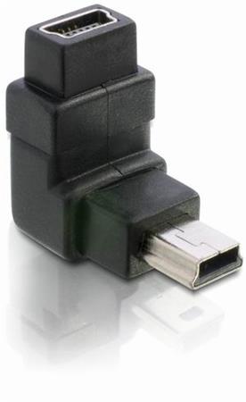 Adaptér USB mini B 5-pin 90° samec na USB mini B samice