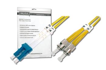 Digitus Fiber Optic Patch Cord, LC to ST, Singlemode, OS1, 09/125 , Duplex, 1m