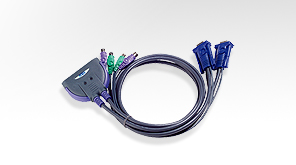 ATEN KVM switch CS-62S PS/2 2PC mini vč. kabeláže 0,9m