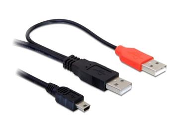 Delock napájecí Y kabel, 2xUSB A na mini USB B, 1 metr
