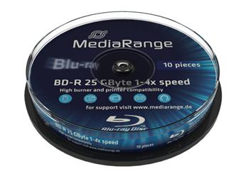 MEDIARANGE BD-R BLU-RAY 25GB 4x spindl 10ks Inkjet Printable