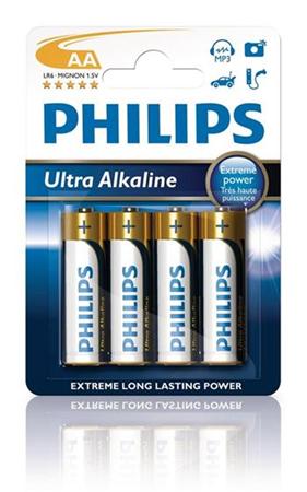 Philips baterie AA ExtremeLife+, alkalick - 4ks