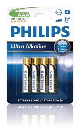 Philips baterie AAA ExtremeLife+, alkalick - 4ks