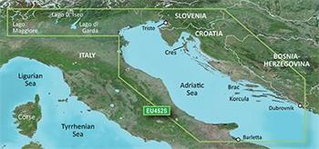 Bluechart G2 Vision VEU452S - Adriatic Sea, North Coast, území velikosti Small, SD karta