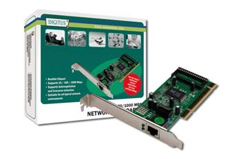 Digitus Gigabit Ethernet PCI karta 32-bit, včetně držáku s nízkým profilem, čipová sada RTL8169SC