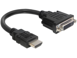 Delock adaptr HDMI samec > DVI 24+1 samice, 20 cm