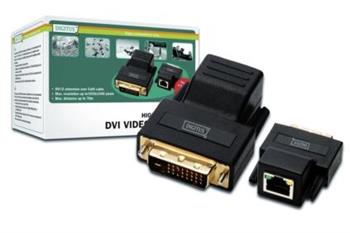 Digitus DVI extender přes CAT 5 do vzdálenosti až 70M, max rozlišení 1920X1200 při 60Hz