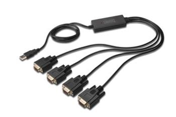 Digitus Adaptr USB na sriov port, RS232 4 x RS232, typ kabelu, ipset: FT4232H, 1,5 m