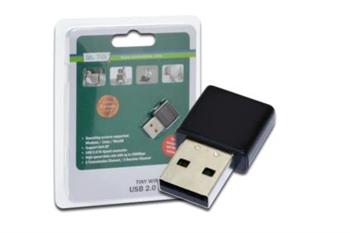 DIGITUS Bezdrtov Mini 3000N USB 2.0 adaptr s WPS, 300Mbps, Realtek 8192 2T/2R , Blister