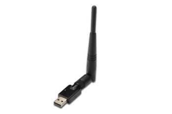 DIGITUS Bezdrtov 300N USB 2.0 adapter, 300Mbps, Realtek 8192 2T/2R, extern antna,