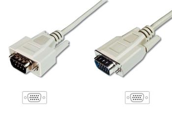 Digitus Monitor kabel, VGA, stíněný, béžový AWG28, měď, 5m