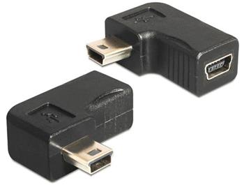 Delock adaptér USB-B mini 5-pin samec/samice 90° pravoúhlý