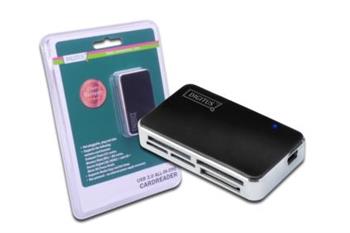 DIGITUS All-in-one USB 2.0 Čtečka karet, podporuje T-Flash, včetně USB A/M pro mini5P kabel
