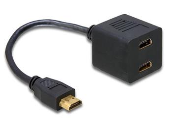 Delock adaptr HDMI samec na 2x HDMI samice