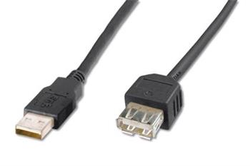 Digitus USB kabel prodluovac A-A, 3m, ern