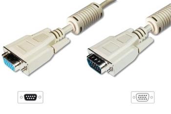 Digitus Prodluovac kabel monitoru VGA, HD15 M / F, 15 m, 3Coax / 7C, 2xferit, be