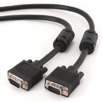 GEMBIRD Kabel přípojný k mon 15M/15M VGA 10m stíněný extra, ferrity BLACK