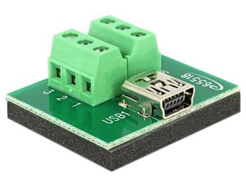 Delock Adaptér mini USB samice> Terminal Block 6 Pin