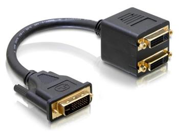 Delock Adaptr DVI-I (Dual Link) samec na DVI-I (Dual Link) a VGA samice