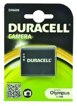 DURACELL Baterie - DR9686 pro Olympus LI-50B, černá, 770 mAh, 3.7V