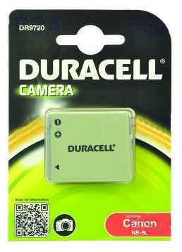 DURACELL Baterie - DR9720 pro Canon NB-6L, ern, 700 mAh, 3.7V