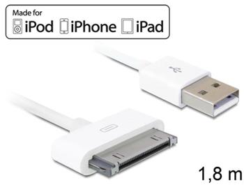 Delock USB napjec a datov kabel iPod, iPhone, iPad, bl, 1,8m