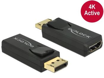 Delock adaptér Displayport 1.2 samec > HDMI samice 4K aktivní černý