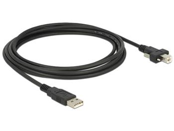 Delock kabel USB 2.0 typ A samec > USB 2.0 typ B samec se roubky 1m