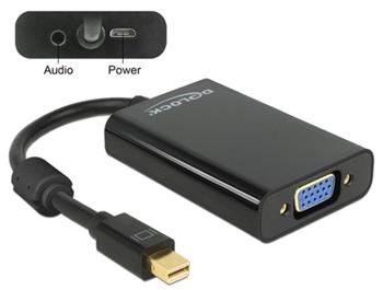 Delock Adapter mini Displayport 1.1 samec - VGA samice + Audio + Power - černý
