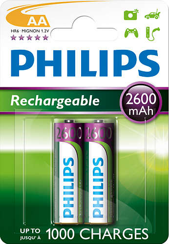 Philips dobjec baterie AA 2600mAh, NiMH - 2ks