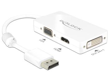 Delock Adaptér Displayport 1.1 samec > VGA / HDMI / DVI samice pasivní bílá