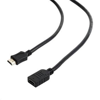 Kabel GEMBIRD HDMI-HDMI 3m, 1.4, M/F stíněný, zlacené kontakty, prodlužovací, černý