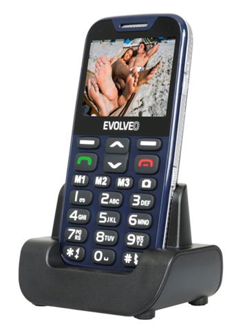 EVOLVEO EasyPhone XD, mobiln telefon pro seniory s nabjecm stojnkem, modr