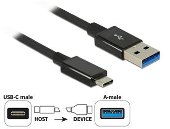 Delock Kabel SuperSpeed USB 10 Gbps (USB 3.1 Gen 2) USB Type-C samec > USB Typ-A samec 0,5 m koaxil ern Premium