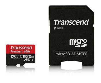 Transcend 128GB microSDXC UHS-I 400x Premium (Class 10) pamov karta (s adaptrem)