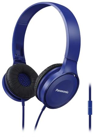 Panasonic RP-HF100ME-A, drtov sluchtka, pes hlavu, skldac, 3,5mm jack, mikrofon, kabel 1,2m, modr