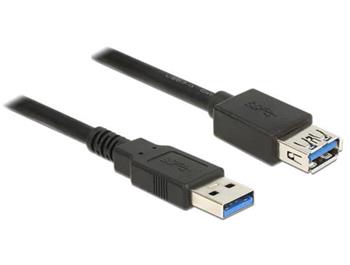 Delock Prodlužovací kabel USB 3.0 Typ-A samec > USB 3.0 Typ-A samice 0,5 m černý