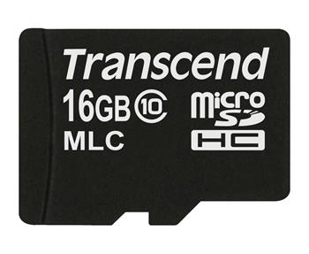 Transcend 16GB microSDHC (Class 10) MLC prmyslov pamov karta (bez adaptru), 20MB/s R, 16MB/s W