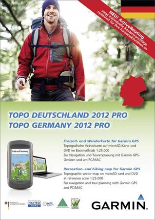 Garmin mapa TOPO Německo 2012 Pro, DVD + microSD/SD (with routable bike & hiking)