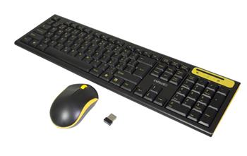 EVOLVEO WK-160, set bezdr. klávesnice a myši, USB, 2,4GHz, CZ/US, černo-žlutý