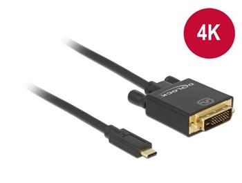 Delock Kabel USB Type-C samec > DVI 24+1 samec (DP Alt Md) 4K 30 Hz 2 m ern