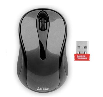 A4tech G3-280N, V-Track, bezdrátová optická myš, 2.4GHz, 10m dosah, šedo-černá