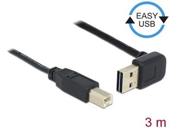 Delock Kabel EASY-USB 2.0 Typ-A samec pravohl nahoru / dol > USB 2.0 Typ-B samec 3 m