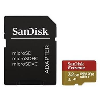 SanDisk Extreme micro SDXC 32 GB 100 MB/s Class 10 UHS-I V30, adapter, pro akn kamery