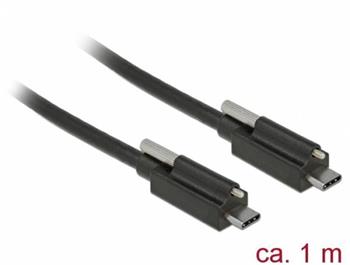 Delock Kabel SuperSpeed USB 10 Gbps (USB 3.1 Gen 2) USB Type-C™ samec > USB Type-C™ samec se šroubem nahoře 1 m černý