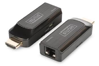 DIGITUS Sada Mini HDMI Extender, Full HD, 1080p 50m, Cat6 / 6A / 7, napjeno pomoc kabelu Micro USB, bk