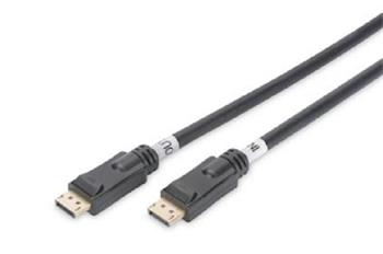 Digitus DisplayPort 1.2. připojovací kabel se zesilovačem 15 m, Ultra HD 4K ,zlacené konektory