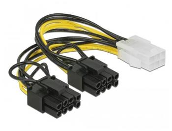 Delock PCI Express napjec kabel 6 pin samice > 2 x 8 pin samec 15 cm