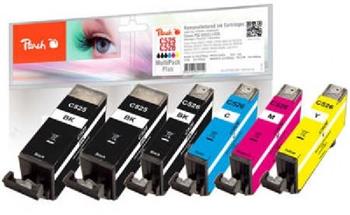 PEACH kompatibiln cartridge Canon CLI-526 MultiPack Plus, 2xbk, pbk, c, m, y