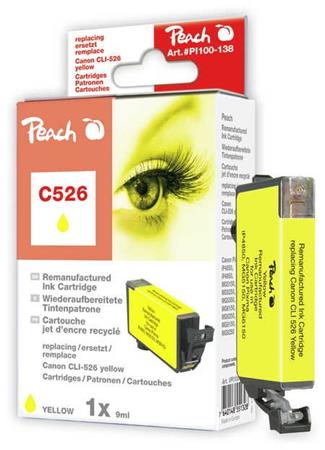PEACH kompatibiln cartridge Canon CLI-526Y, Yellow, 9 ml